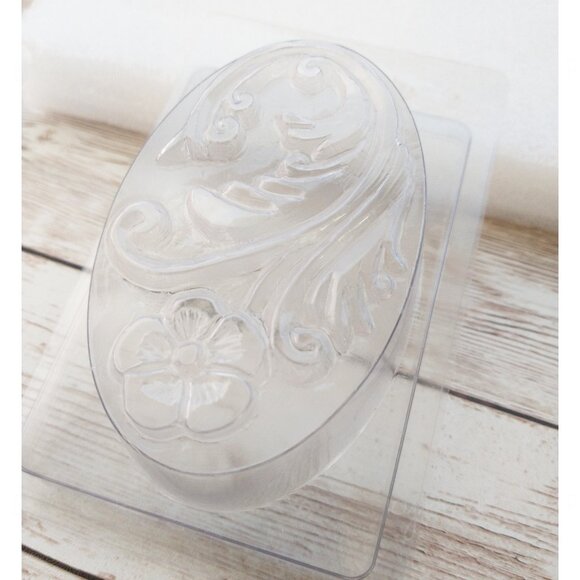 Soap Mold Floral Plastic with Lid Individual Oval Bar Soap Making Supply Package - Picture 5 of 7